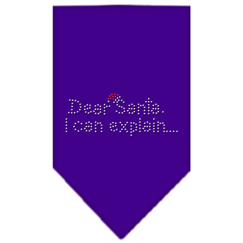 Dear Santa Rhinestone Bandana Purple Large